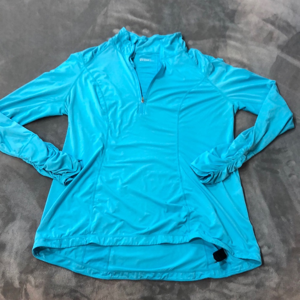 Zella workout slong sleeve top light blue size XL